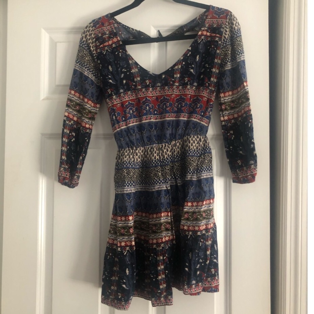 Printed Dress with Cute Back